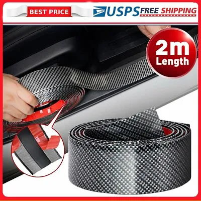 Parts Accessories Carbon Fiber Vinyl Car Door Sill Scuff Plate Sticker Protector • $9.99