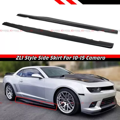 For 2010-15 Chevy Camaro LT SS 1LT Matt Black Side Skirt Extensions Splitter • $105.99