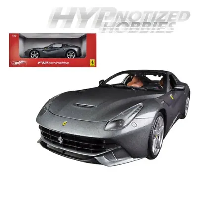 Hot Wheels 1:18 Foundation Ferrari F12 Berlinetta Die-cast Grey Bcj74 • $42.40