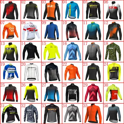 Mens Long Sleeve Cycling Jersey 2022 Autumn Team Bike Shirt Mtb Bicycle Clothing • $19.95