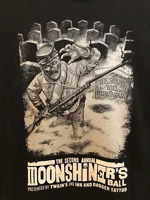 Second Annual Moonshiner's Ball T-Shirt Twain's/Ink And Dagger Black Size 2XL • $13