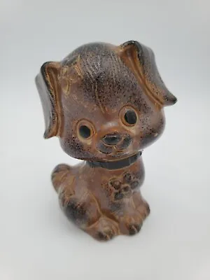 Vintage OMC Otagiri Ceramic Small Dog Piggy Bank • $10