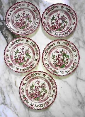 Wr Midwinter Ltd Indian Tree Red Lavender Salad Plates - Set Of 5 • $34.95