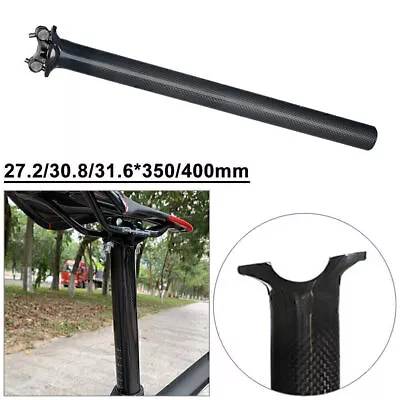 MTB 27.2/31.6mm 3K Mountain Road Bike Bicycle Seat Post Tube Glossy Black • $26.27