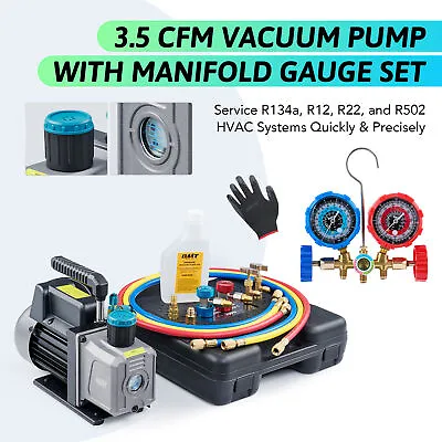 OMT Car AC Vacuum Pump 3.5cfm For 12 22 502 134a Refrigerant Refill & Evacuation • $94.48