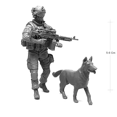 1:35 Modern Combat Soldier K9 Military Dog Resin Figure Model Kit Unassembled • $23.99