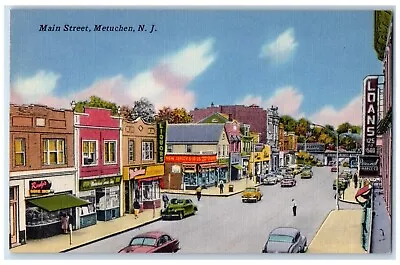 1940 Main Street Cars Liouors Store Metuchen New Jersey Vintage Antique Postcard • $9.98