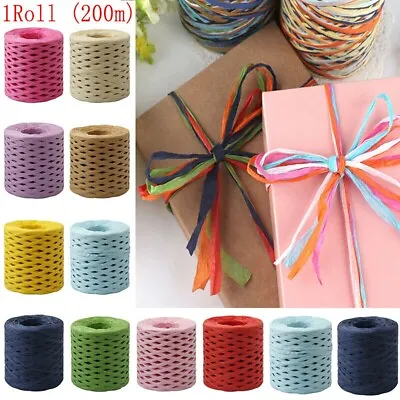 £5.85 • Buy 10 Colours Paper Raffia Ribbon Decorating Flowers Gift Crafts Scrapbook Natural