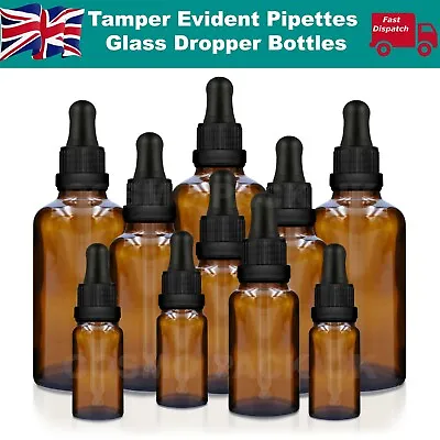 £172.45 • Buy Amber Glass Dropper Bottle Tamper Evident Pipette Eye Ear Drop Wholesale 5 Sizes