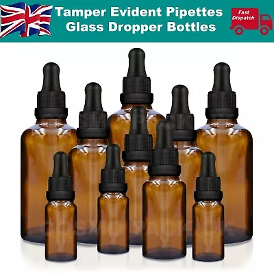 Amber Glass Dropper Bottles With Pipette Eye Drop Oils Aromatherapy Wholesale  • £3.99