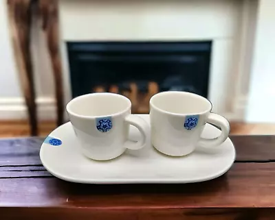 $39.99 • Buy Royal Delft D1653 Touch Of Blue Espresso Cups Mugs And Tray, Modern, Set Of 3