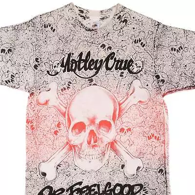 Vintage All Over Print Motley Crue Dr Feelgood Tee Shirt 1990s Size Medium • $160