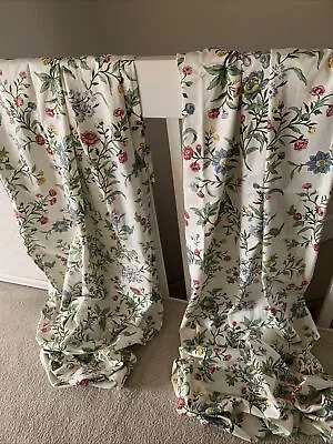 Martha Stewart Sateen Floral Spray Multi Panels/Curtain A Pair • $53