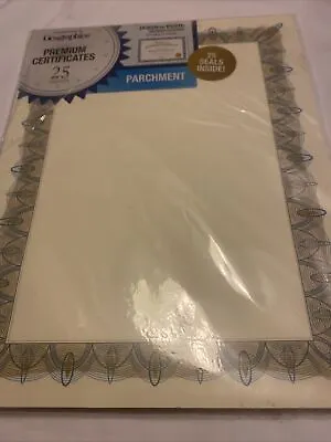 Geographics Fine Paper Parchment Certificates 25 Sheets (2) With Seals  50 Total • £11.57