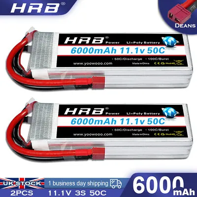 £85.99 • Buy 2pcs HRB 11.1V 6000mAh 3S LiPo Battery Deans For RC Car Helicopter Quad FPV Boat