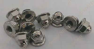 FOR Volvo License Plate Mounting Nut Chrome Acorn Metric 6MM 10 Pack  #968458 • $14.96