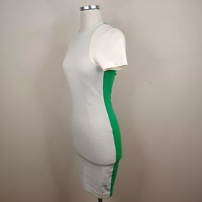 Stella Mccartney Sheath Dress 36 / XS White Green Color Block Short Sleeve • $29.99