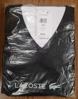 $50 • Buy NEW Lacoste Men’s Casual Shirts Long Sleeve Jersey Pima V Neck T-Shirt Authentic