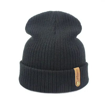 Thick Beanie Warm Plain Knit Hat Baggy Cap Cuff Slouchy Skull Hats Ski Men Women • $5.99