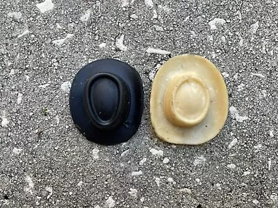 Lot 3 Vintage Louis Marx Johnny West Toy Accessories Black White Cowboy Hats • $10