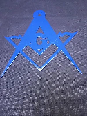 Masonic Square Compass Metal Wall Art Blue Lodge Fratenal Powder Coated Steel • $22.99