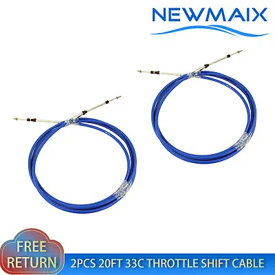 2PCS 20FT 33C Throttle Shift Control Cable For Yamaha Marine Outboard Engine • $45.99