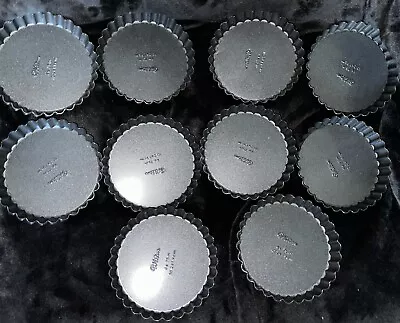 4 Inch Wilton Mini Tart Tins Removable Bottom Nonstick Quiche Pans Reusable 10pc • $29.99