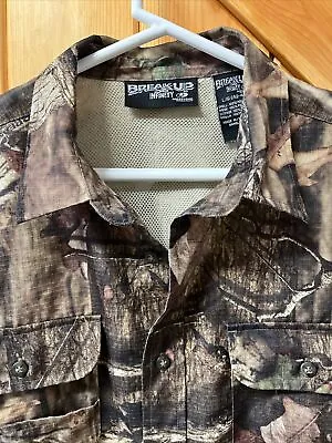 Mossy Oak Break Up Infinity Button Up Shirt Men’s Med. Camo Vented Fishing Hunt • $20.20