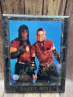 $149 • Buy Hardy Boys 8x10 Autograph Signed WWE AEW WWF TNA Jeff Hardy Matt Hardy Plaque￼