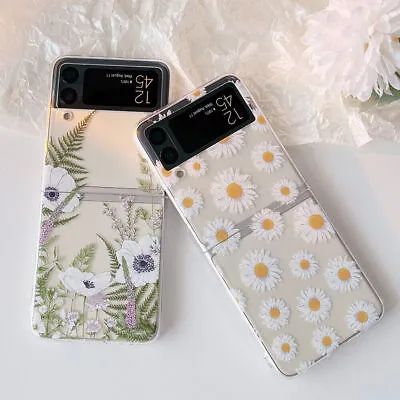 $14.89 • Buy Clear Floral Phone Case For Samsung Galaxy Z Flip3 4 1 2 5G Shockproof Cover