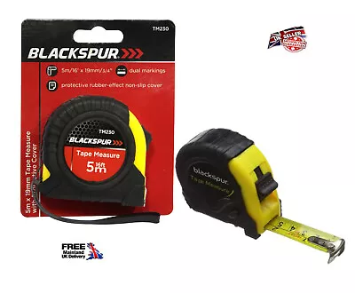 5m Retractable Metal Tape Measure Powergriplock Metric Imperial Measuring 16ft • £4.99