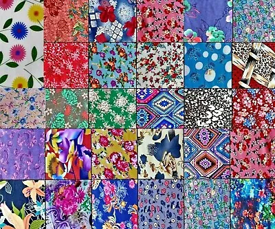 £2.89 • Buy Patterned Floral Viscose Soft Fabric 100% Natural Wood Fiber FASHION AND CRAFT