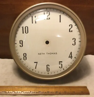 Vintage Seth Thomas 10” Metal Industrial School Wall Clock-No Clockworks-Parts • $49.95