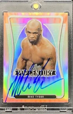 MIKE TYSON 2020 Leaf Pop Century ON CARD Silver Refractor Auto Autograph 50/50 • $299.69