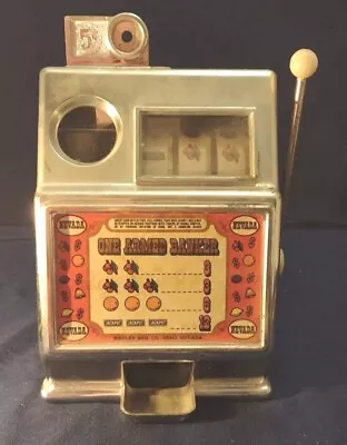 Vintage Medley 1970s One Armed Banker Nevada 5 Cent Slot Machine  • $49.99