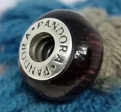 Genuine Pandora Silver & Coracao De Negro Wood Charm 💕 925 ALE Retired 2014 • £22
