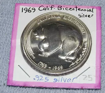 Vintage California Bicentennial 925 Silver Medal By Medallic Art 1969 1½in Mint • $34.90