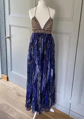 £255 • Buy Stunning Matthew Williamson Silk Dress With Beading (small UK 8)