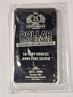 25th Anniversary Dollar Loan Center Vegas Knight Hawks 10 Oz .999 Silver Bar - • $375