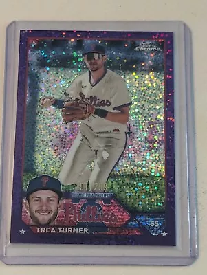 💎 [SSP /299] Trea Turner 2023 Topps Chrome Purple Speckle Refractor #103 • $0.99