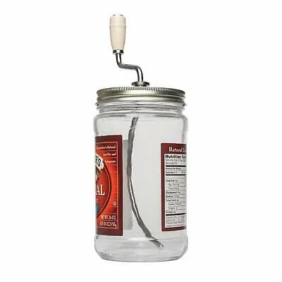 Witmer Old Fashioned Organic Peanut Butter Jar Hand Mixer - Multiple Lid Sizes • $21.99