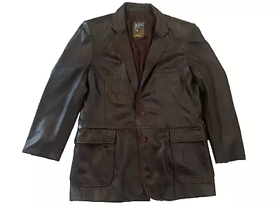 Vintage Bon Voyage Leather Jacket Mens Size Large WFlaw Mod Squad Hipster Blazer • $22.94