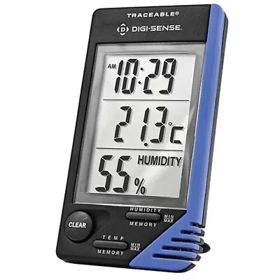 Traceable WD-90080-06 Thermometer W Clock And Humidity Monitor NIST • $56.75