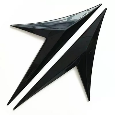 $15.20 • Buy 2x Glossy Black Car Side Fender Decoration Sticker Wing Emblem Badge Trim Decal