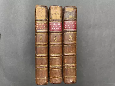 1758 Early English 3 Vol Editn Voltaire Hist Bkplate Artist Constance Hugh Smith • $67.70