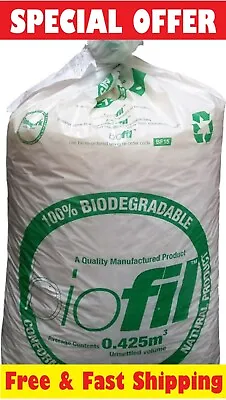 Biodegradable Packaging Loose Void Fill Packing Peanuts Chips- Up To 45 C.F • £6.75