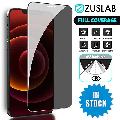 $9.95 • Buy For IPhone 14 13 12 11 Pro Max Zuslab Privacy Tempered Glass Screen Protector