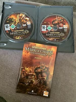 WARHAMMER MARK OF CHAOS GOLD EDITION Pc Inc Base Game BATTLE MARCH Add-On VGC • £6.99