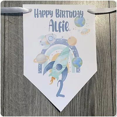 Personalised Space  Birthday Bunting Banner 1st 2nd 3rd • £4.20