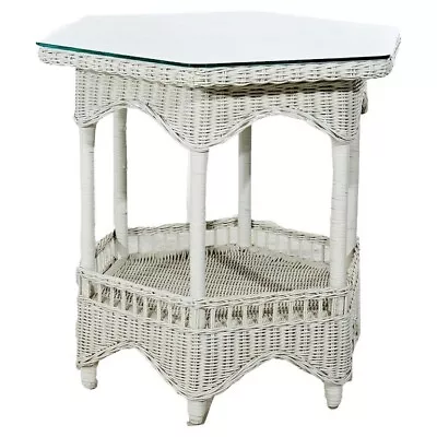 Heywood Wakefield School White Painted Wicker Table 20thC • $440